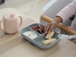 BEABA Sips & Bites 3-Piece Silicone Feeding Set - Rose
