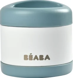 BEABA Stainless Steel Insulated Jar, 16 oz - Baltic Blue / Cloud