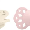 BIBS Infinity Silicone Anatomical Pacifier, 2 Pack - Ivory/Blush - Size 2 (6+ m)
