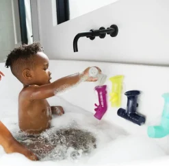 Boon PIPES Building Bath Toy Set - Plum / Multi