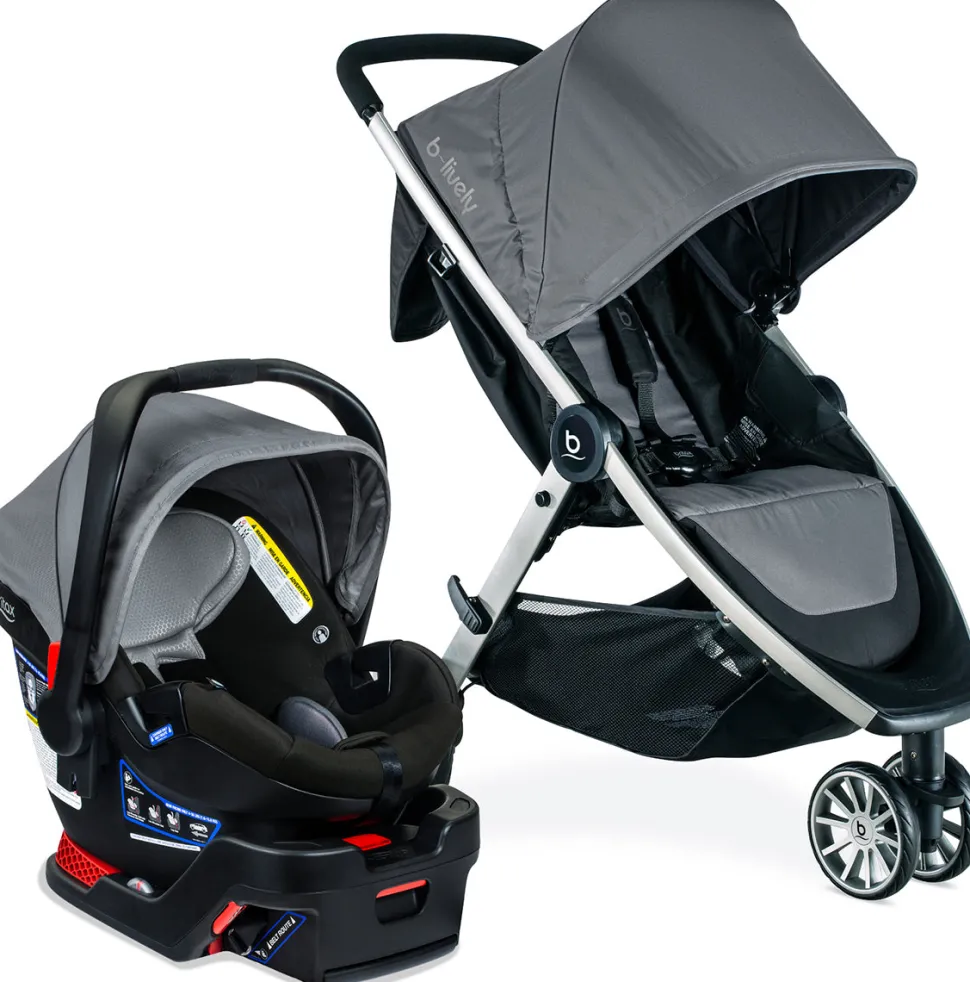 Britax B-Lively & B-Safe Gen2 FlexFit Travel System - Fog (SafeWash)