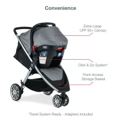 Britax B-Lively & B-Safe Gen2 FlexFit Travel System - Fog (SafeWash)