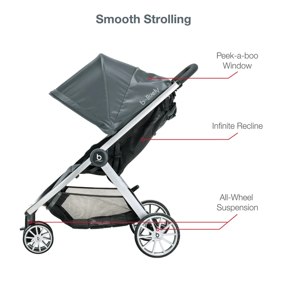 Britax B-Lively & B-Safe Gen2 FlexFit Travel System - Fog (SafeWash)