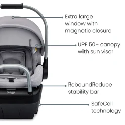 Britax Cypress Infant Car Seat with Alpine Anti-Rebound Base - Ponte Stone