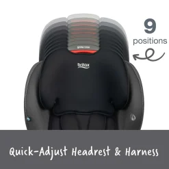 Britax Grow With You Harness Booster Car Seat - Mod Black SafeWash