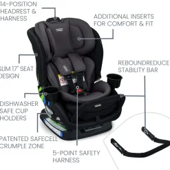 Britax Poplar S Narrow Convertible Car Seat - Stone Onyx