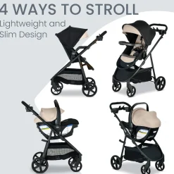 Britax Willow Brook S+ Travel System with Alpine Anti-Rebound Base - Sand Onyx