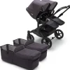 Bugaboo Donkey 5 Mineral Twin Complete Stroller Bundle - Black / Washed Black / Black