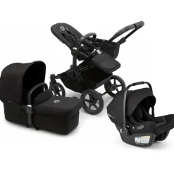 Bugaboo Donkey 5 Mono + Turtle Air Shield Travel System Bundle - Black / Midnight Black / Midnight Black / Black