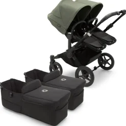 Bugaboo Donkey 5 Twin Complete Stroller Bundle - Black / Midnight Black / Forest Green
