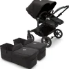 Bugaboo Donkey 5 Twin Complete Stroller Bundle - Black / Midnight Black / Midnight Black / Black