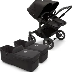 Bugaboo Donkey 5 Twin Complete Stroller Bundle - Black / Midnight Black / Midnight Black / Black