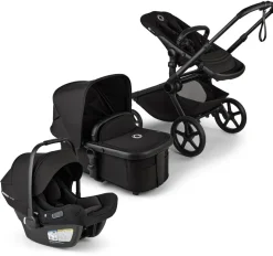 Bugaboo Kangaroo Complete + Turtle Air Shield By Nuna Travel System Bundle - Black / Midnight Black / Midnight Black / Black