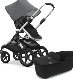 Bugaboo OPEN BOX Fox Complete Stroller - Aluminum/Black/Grey Melange
