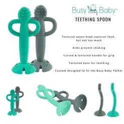 Busy Baby Teether & Training Spoon - Pink