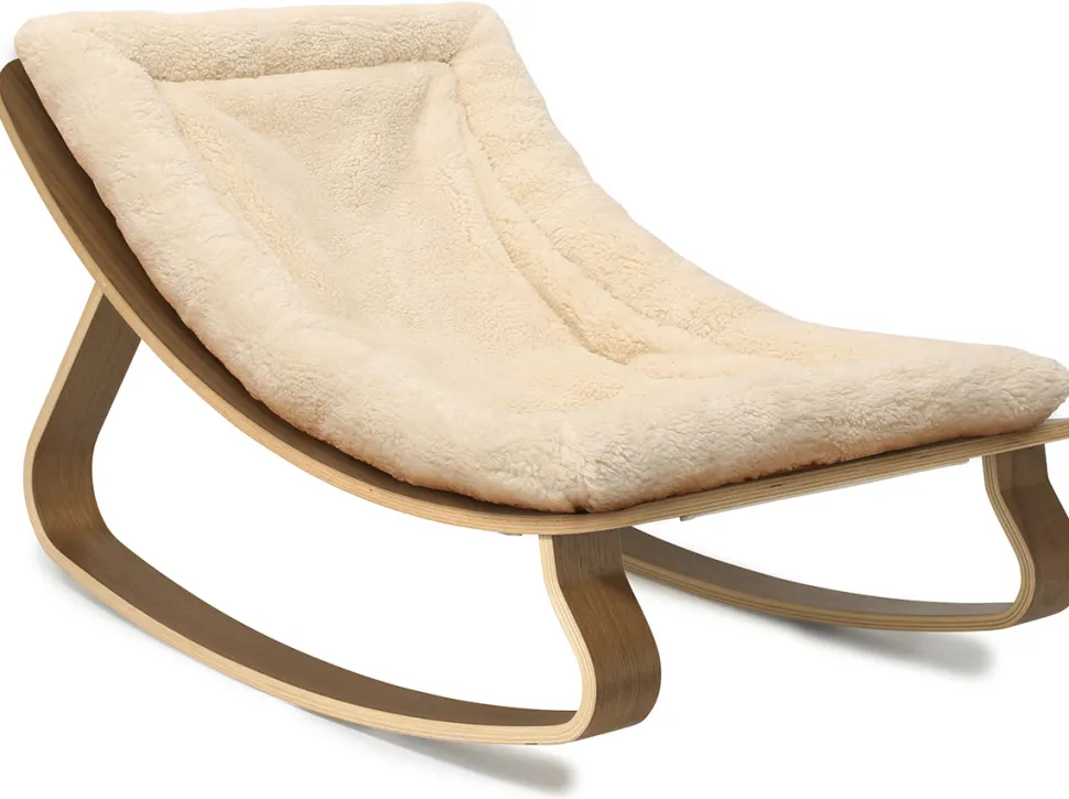 Charlie Crane LEVO Baby Rocker - Walnut / Fur Milk