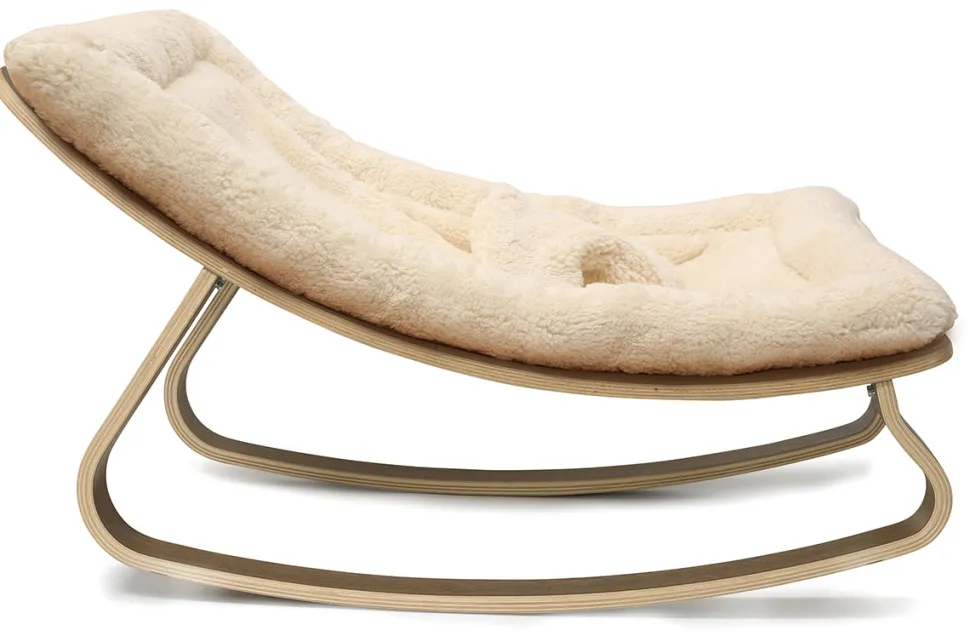 Charlie Crane LEVO Baby Rocker - Walnut / Fur Milk