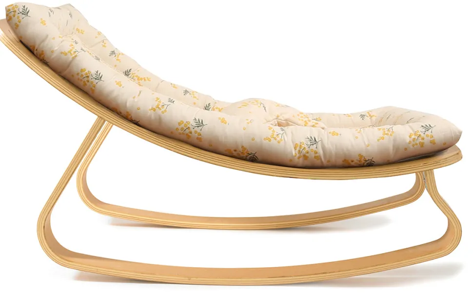 Charlie Crane LEVO Baby Rocker - Beech / Garbo & Friends Mimosa