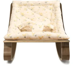 Charlie Crane LEVO Baby Rocker - Walnut / Garbo & Friends Mimosa