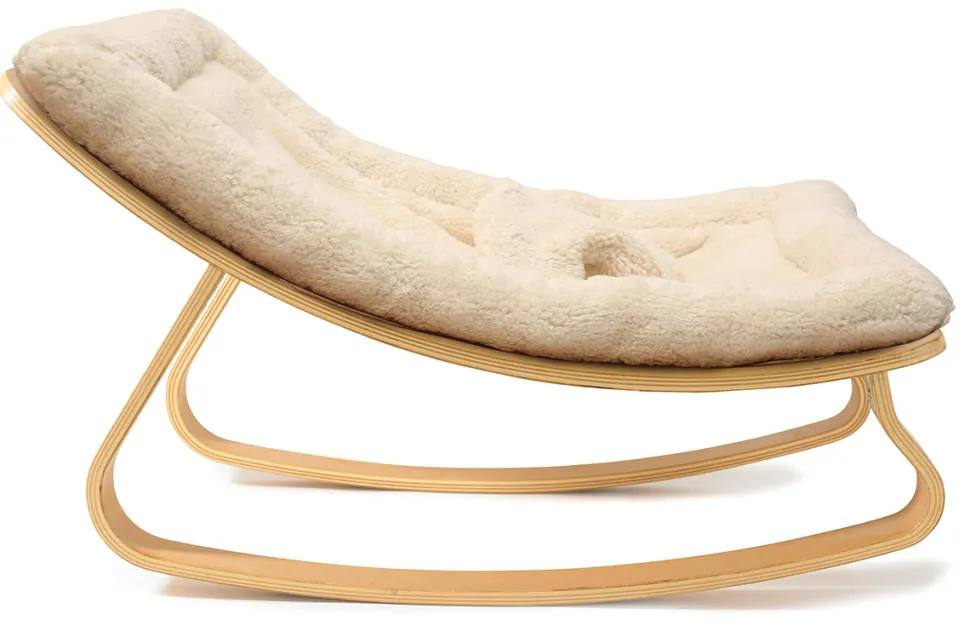 Charlie Crane LEVO Baby Rocker - Beech / Fur Milk