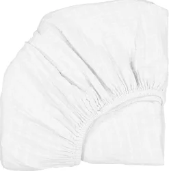 Charlie Crane Organic Fitted Sheet for KUMI Crib - White