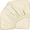 Charlie Crane Organic Fitted Sheet for KIMI Baby Bed - Milk