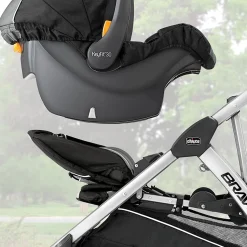 Chicco BravoFor2 Standing/Sitting Double Stroller + Keyfit 30 Travel System Bundle - Iron / Orion