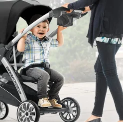 Chicco BravoFor2 Standing/Sitting Double Stroller + Keyfit 30 Travel System Bundle - Iron / Orion