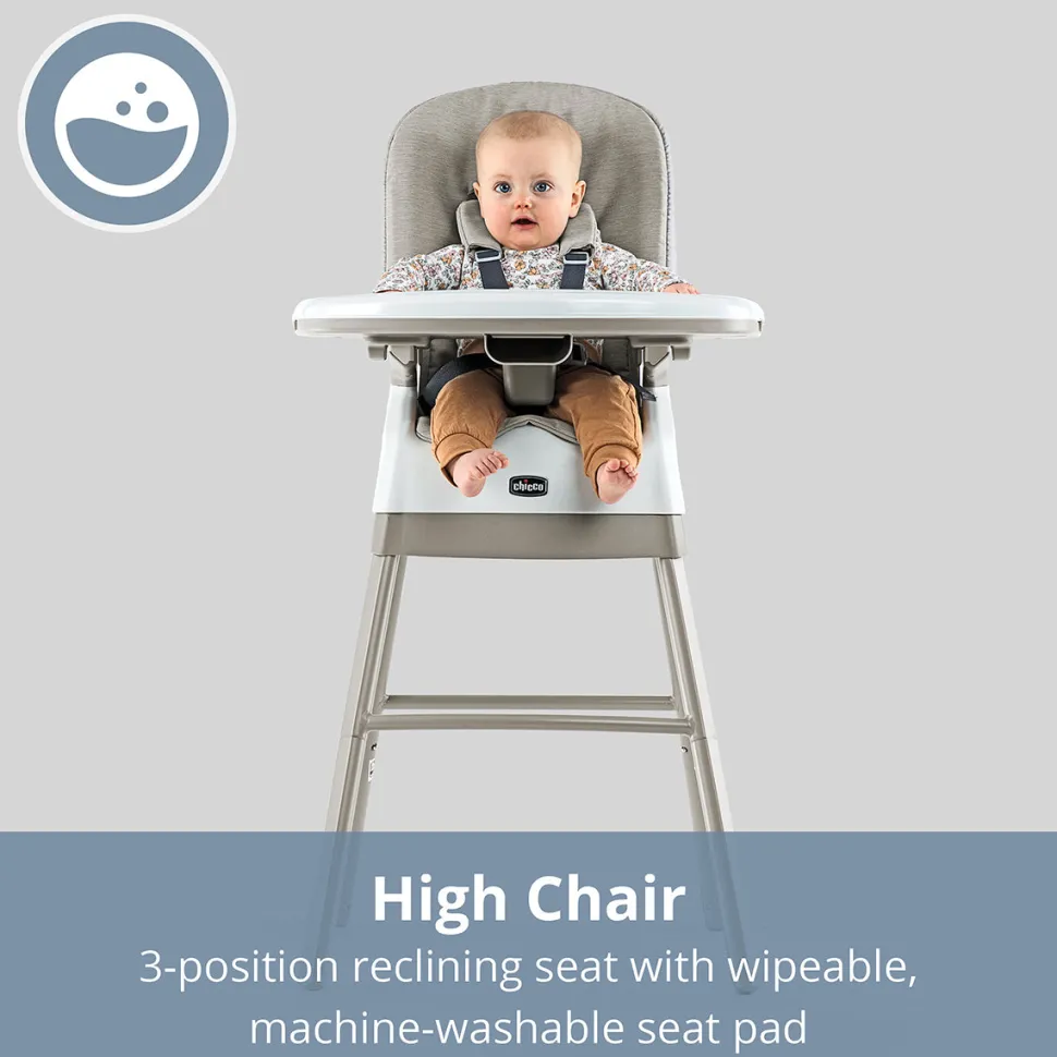Chicco Stack Hi-Lo 6-in-1 Multi-Use High Chair - Sand