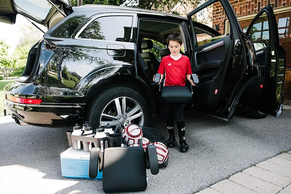 Clek Ozzi Backless Booster Car Seat with Rigid Latch - Carbon (Jersey Knit)