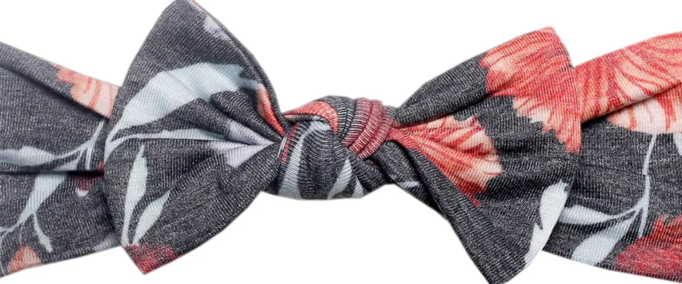 Copper Pearl Knit Headband Bow - Poppy