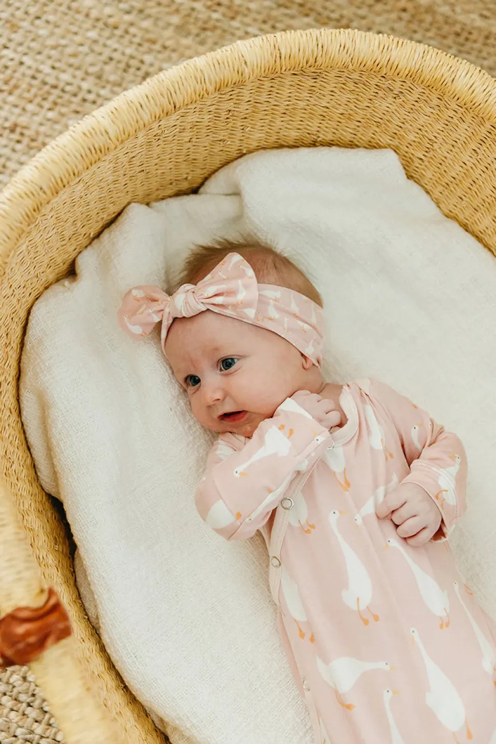 Copper Pearl Knit Headband Bow - Goosie