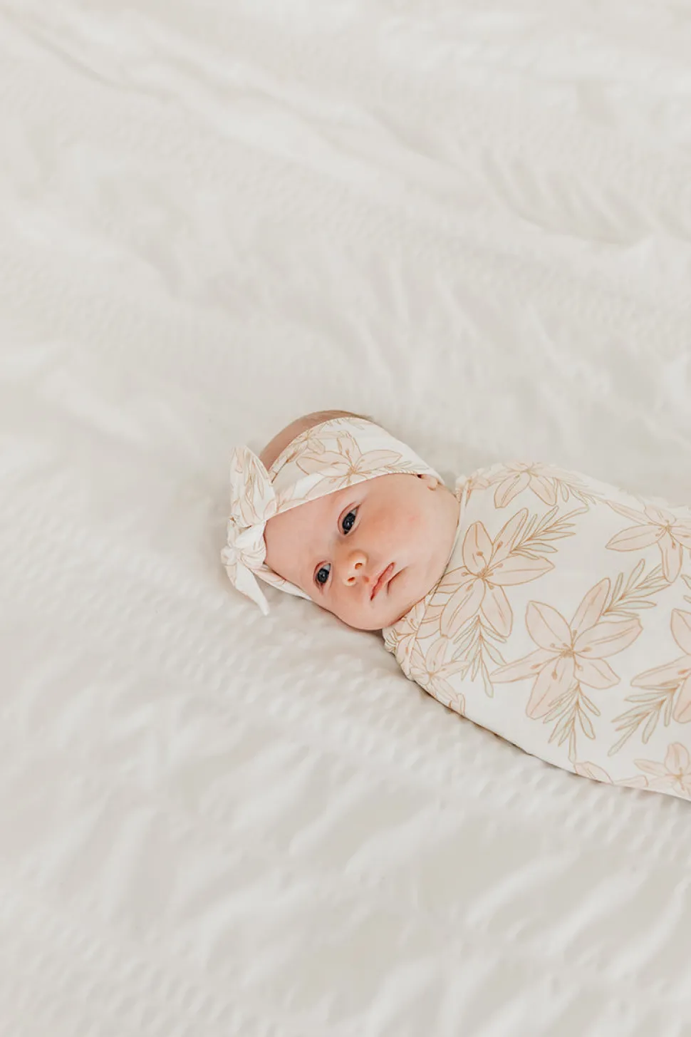 Copper Pearl Knit Headband Bow - Kiana