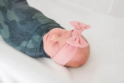Copper Pearl Knit Headband Bow - Darling