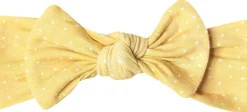 Copper Pearl Knit Headband Bow - Marigold