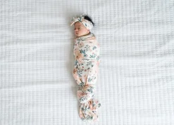 Copper Pearl Knit Headband Bow - Autumn