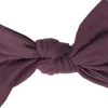 Copper Pearl Knit Headband Bow - Plum