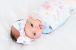 Copper Pearl Knit Headband Bow - Bloom