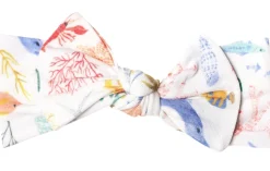 Copper Pearl Knit Headband Bow - Nautical