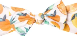 Copper Pearl Knit Headband Bow - Citrus