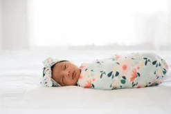 Copper Pearl Knit Headband Bow - Leilani