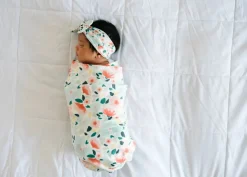 Copper Pearl Knit Headband Bow - Leilani