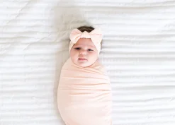Copper Pearl Knit Swaddle Blanket - Blush