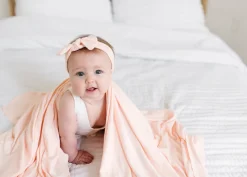 Copper Pearl Knit Swaddle Blanket - Blush