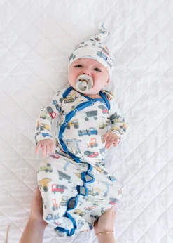 Copper Pearl Newborn Knotted Gown - Diesel