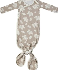 Copper Pearl Newborn Knotted Gown - Oak