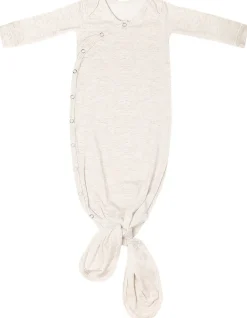 Copper Pearl Newborn Knotted Gown - Oat