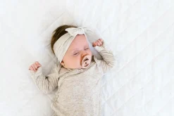 Copper Pearl Newborn Knotted Gown - Oat