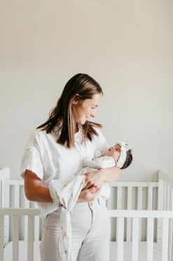 Copper Pearl Newborn Knotted Gown - Coral