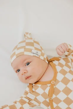 Copper Pearl Newborn Top Knot Hat - Rad